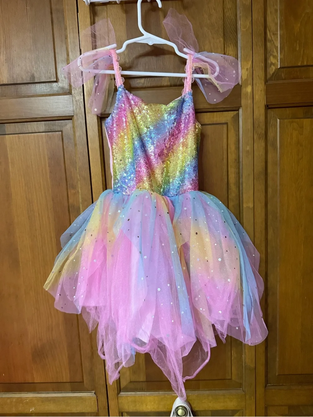 Kids Rainbow Sequin Unicorn Tutu Costume - Pink Multicolor